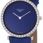 longines damklocka l4.523.0.90.2 la grande classique de blå/läder