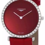 longines damklocka l4.523.0.91.2 la grande classique de röd/läder