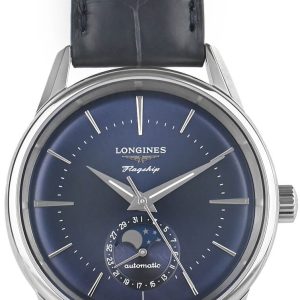 Longines Damklocka L4.815.4.92.2 Flagship Heritage Blå/Läder Ø38.5