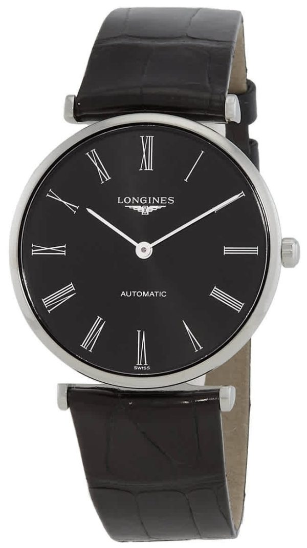 longines damklocka l4.908.4.51.2 la grande classique de svart/läder