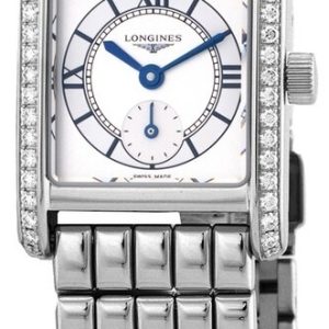 Longines Damklocka L5.200.0.75.6 Mini DolceVita Vit/Stål 29x21.5 mm