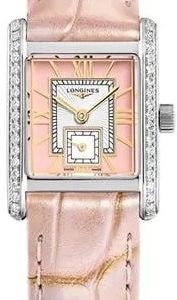 Longines Damklocka L5.200.0.99.2 Mini DolceVita Rosa/Läder 29x21.5 mm