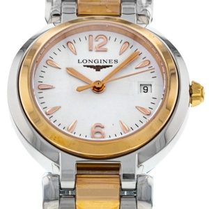 Longines Damklocka L8.110.5.16.6 PrimaLuna Vit/Stål Ø26.5 mm