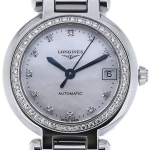 Longines Damklocka L8.111.0.87.6 PrimaLuna Vit/Stål Ø26.5 mm