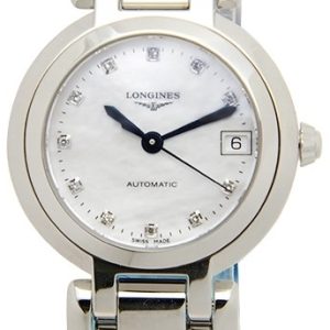 Longines Damklocka L8.111.4.87.6 PrimaLuna Vit/Stål Ø26.5 mm