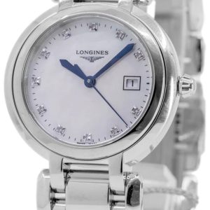 Longines Damklocka L8.122.4.87.6 PrimaLuna Vit/Stål Ø30 mm