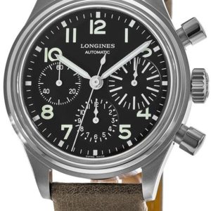 Longines Herrklocka L2.816.4.53.2 Avigation Big Eye Svart/Läder Ø41