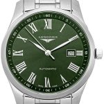 longines herrklocka l2.893.4.09.6 master grön/stål ø42 mm