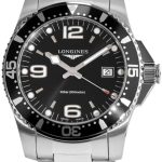 longines herrklocka l3.740.4.56.6 hydroconquest svart/stål ø41 mm
