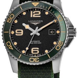 Longines Herrklocka L3.781.4.05.2 Hydroconquest Grön/Textil Ø41 mm