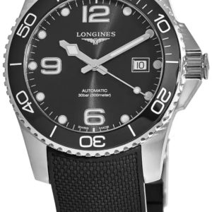 Longines Herrklocka L3.782.4.56.9 Hydroconquest Svart/Gummi Ø43 mm