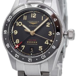Longines Herrklocka L3.802.1.53.6 Spirit Zulu Time Svart/Titan Ø39 mm