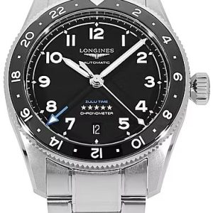 Longines Herrklocka L3.802.4.53.6 Spirit Zulu Time Svart/Stål Ø39 mm