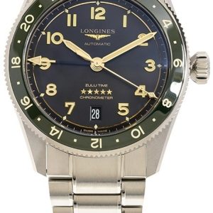 Longines Herrklocka L3.802.4.63.6 Spirit Zulu Time Svart/Stål Ø39 mm