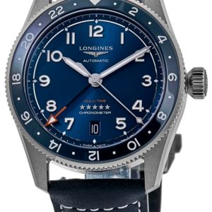 Longines Herrklocka L3.802.4.93.2 Spirit Zulu Time Blå/Läder Ø39 mm