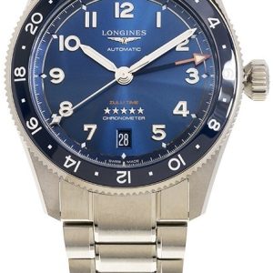 Longines Herrklocka L3.802.4.93.6 Spirit Zulu Time Blå/Stål Ø39 mm