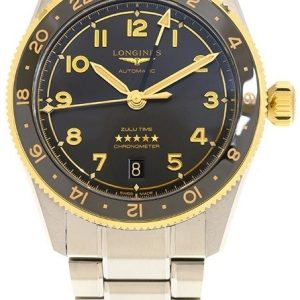 Longines Herrklocka L3.802.5.53.6 Spirit Zulu Time Svart/Stål Ø39 mm