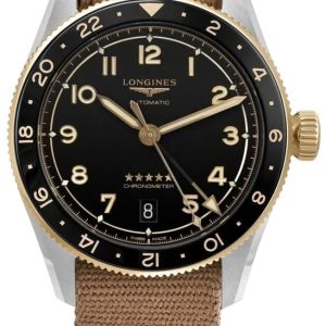 Longines Herrklocka L3.802.5.53.9 Spirit Zulu Time Svart/Textil Ø39