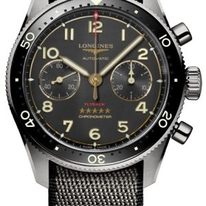 Longines Herrklocka L3.821.1.53.2 Spirit Flyback Svart/Textil Ø42 mm