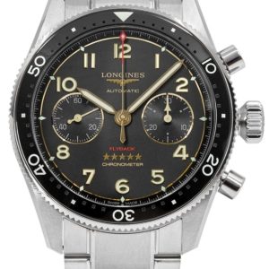 Longines Herrklocka L3.821.1.53.6 Spirit Flyback Svart/Stål Ø42 mm