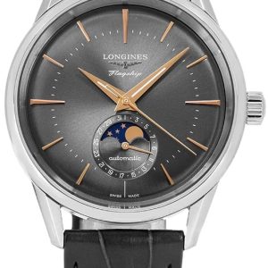 Longines Herrklocka L4.815.4.52.2 Flagship Heritage Grå/Läder