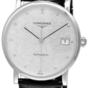 Longines Herrklocka L4.911.4.77.2 Elegant Silverfärgad/Läder Ø41 mm