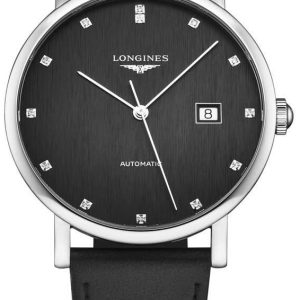 Longines Herrklocka L4.911.4.78.2 Elegant Svart/Läder Ø41 mm