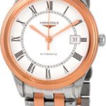 longines herrklocka l4.974.3.91.7 flagship vit/roséguldstonat stål