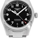 longines l3.410.4.53.6 spirit svart/stål ø37 mm