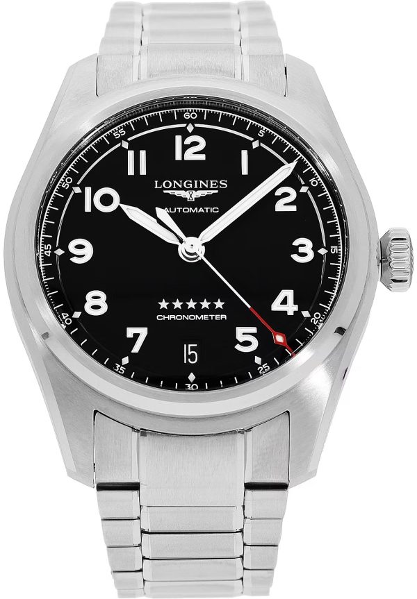 longines l3.410.4.53.6 spirit svart/stål ø37 mm