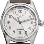 longines l3.410.4.63.2 spirit silverfärgad/läder ø37 mm