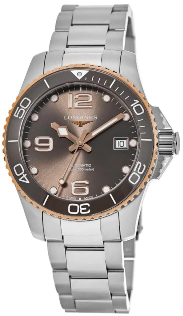 longines l3.780.3.78.6 hydroconquest grå/stål ø39 mm
