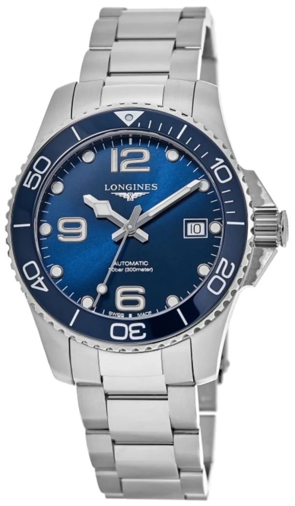 longines l3.780.4.96.6 hydroconquest blå/stål ø39 mm