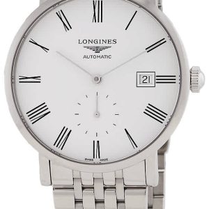 Longines L4.812.4.11.6 Elegant Vit/Stål Ø39 mm