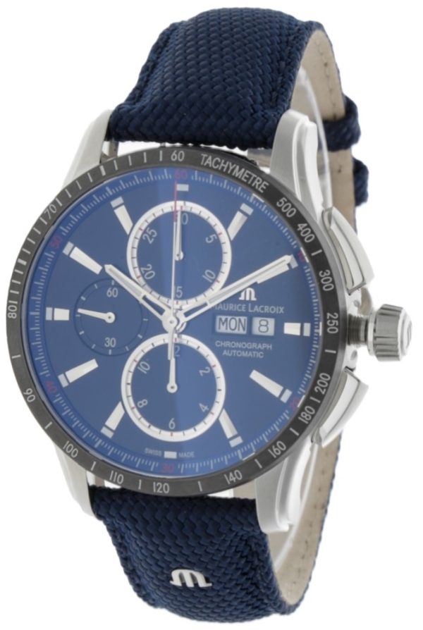 maurice lacroix herrklocka pt6038-ssl24-430-4 pontos blå/läder ø43