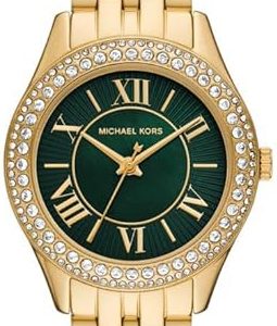 Michael Kors Damklocka MK4870 Harlowe Grön/Gulguldtonat stål Ø33 mm