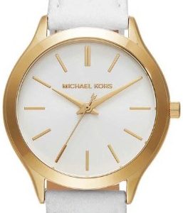 Michael Kors Damklocka MK7466 Slim Runway Vit/Läder Ø38 mm