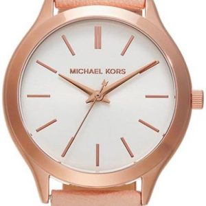 Michael Kors Damklocka MK7467 Slim Runway Vit/Läder Ø38 mm