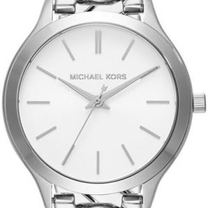 Michael Kors Damklocka MK7474 Slim Runway Vit/Stål Ø38 mm