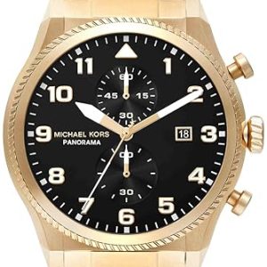 Michael Kors Herrklocka MK9195 Panorama Svart/Gulguldtonat stål Ø44