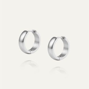 Mockberg Chunky Silver Hoops Large