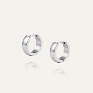 Mockberg Chunky Silver Hoops Medium