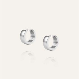 Mockberg Chunky Silver Hoops Small
