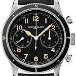 montblanc 1858 herrklocka 126915 svart/läder ø42 mm