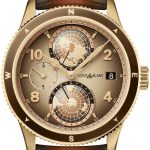 montblanc 1858 herrklocka 128504 brun/läder ø42 mm