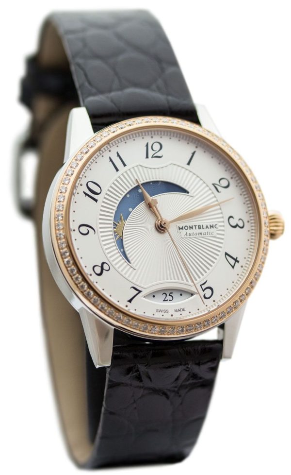 montblanc damklocka 112499 boheme vit/läder ø34 mm