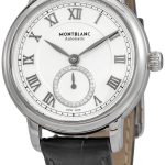 montblanc damklocka 126111 star legacy silverfärgad/läder ø32 mm