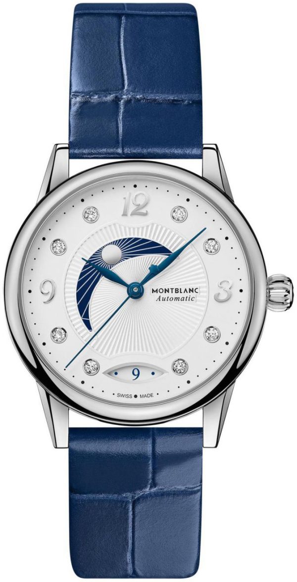 montblanc damklocka 127354 boheme vit/läder ø34 mm