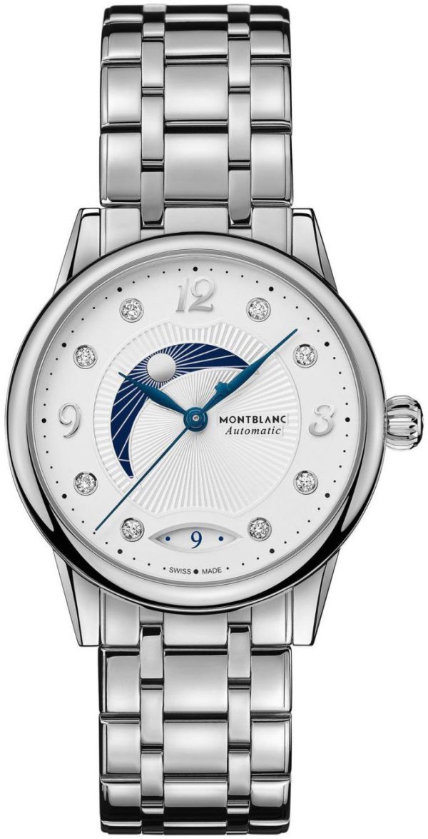 montblanc damklocka 127356 boheme vit/stål ø34 mm