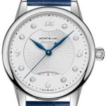 montblanc damklocka 127365 boheme silverfärgad/läder ø30 mm